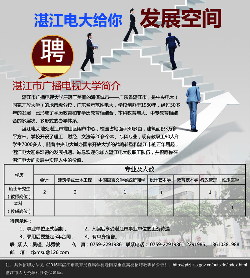 湛江电大2015年人才招聘计划